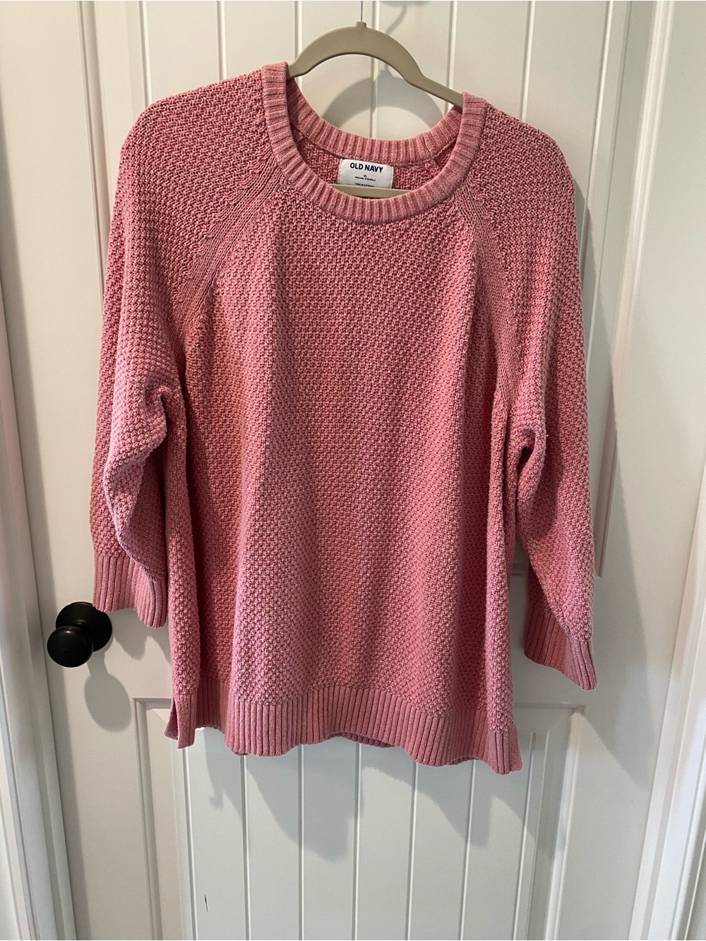 Old Navy Dusty Pink Textured Crewneck Sweater